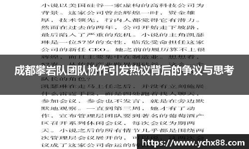 成都攀岩队团队协作引发热议背后的争议与思考
