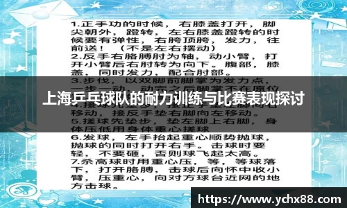 上海乒乓球队的耐力训练与比赛表现探讨
